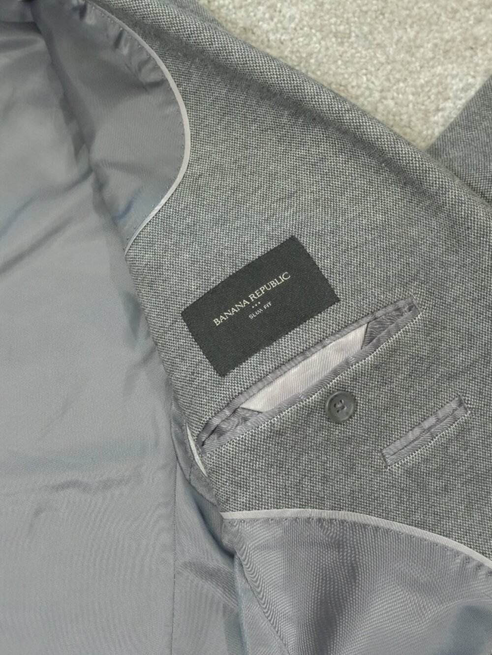 Banana Republic Slim Fit Gray Cotton Blazer - Picture 6 of 16